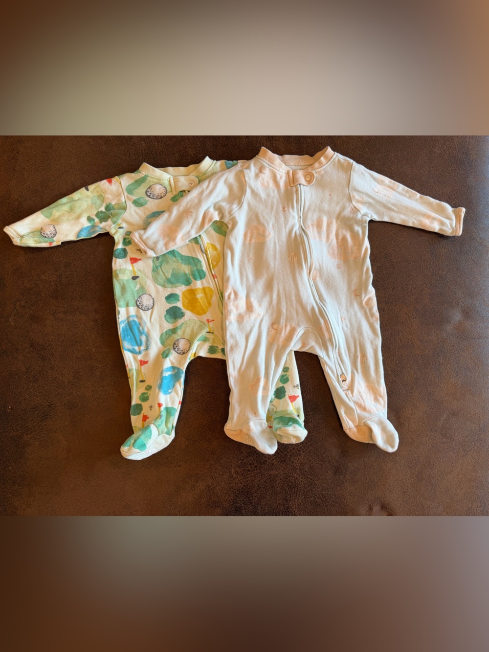 2-Pack 0-3M Burt’s Bees Organic Cotton Sleepers (The Green & Goodnight Sky Blue)
